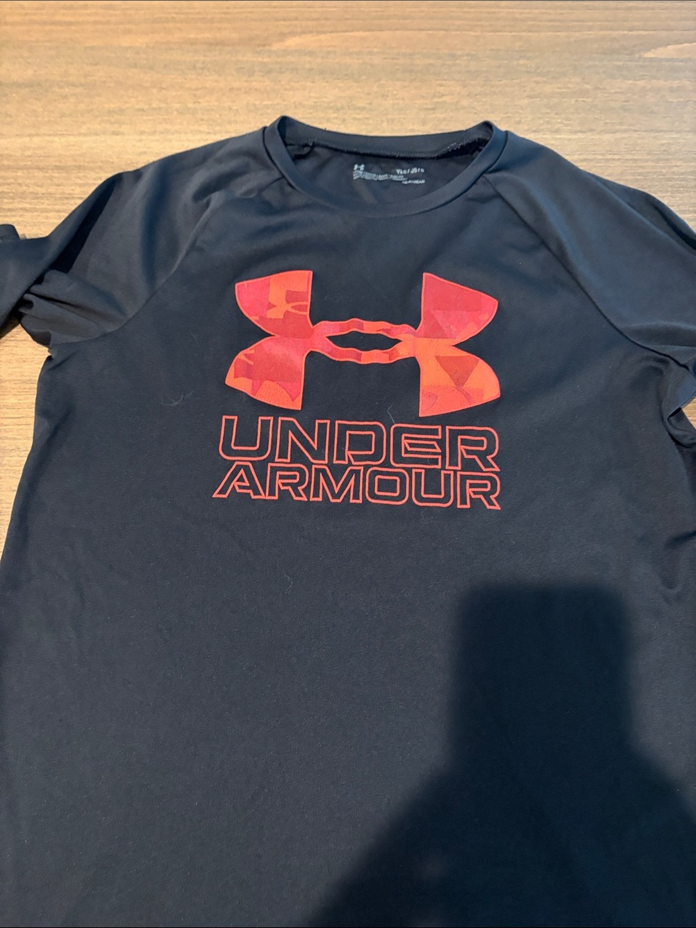 Under Armour Black Short-Sleeve Tee with Red Logo